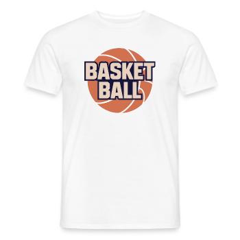 Design de ballon de basket dynamique - T-shirt homme - blanc - Devant - AI Model Male 178 dark (178cm)
