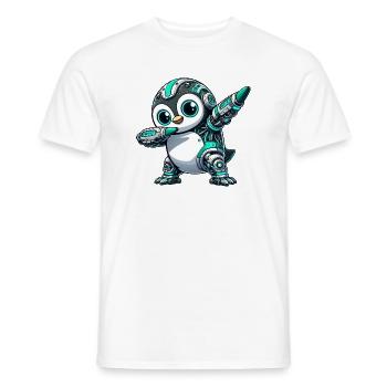 Futuristic Penguin Robot Cyborg Technique - Men's T-Shirt - white - Front - AI Model Male 178 dark (178cm)