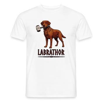 Labrador avec un marteau - Labrathor - T-shirt homme - blanc - Devant - AI Model Male 178 dark (178cm)