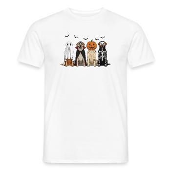 Halloween dogs with pumpkin lantern, Labrador - Men's T-Shirt - white - Front - AI Model Male 178 dark (178cm)
