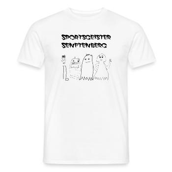 SportsGeisterSFB avec lettrage - T-shirt homme - blanc - Devant - AI Model Male 178 dark (178cm)