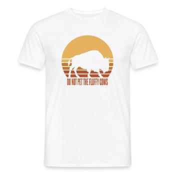Funny Bold Buffalo Sunset Silhouette - Men's T-Shirt - white - Front - AI Model Male 178 dark (178cm)
