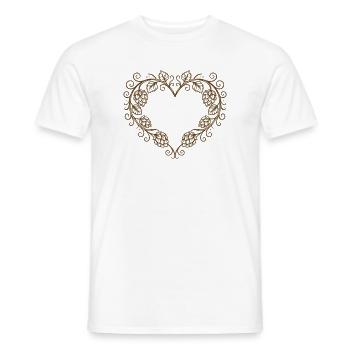 Hopfenherz - Conception de festival folklorique avec ornement - T-shirt homme - blanc - Devant - AI Model Male 178 dark (178cm)
