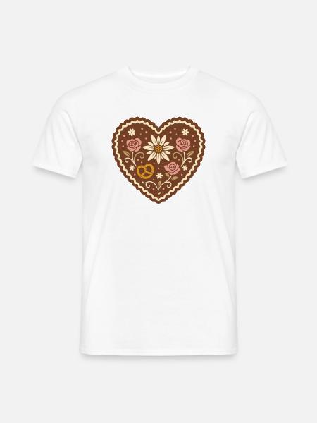 Lebkuchenherz Volksfest - süß & traditionell - Männer T-Shirt - Weiß