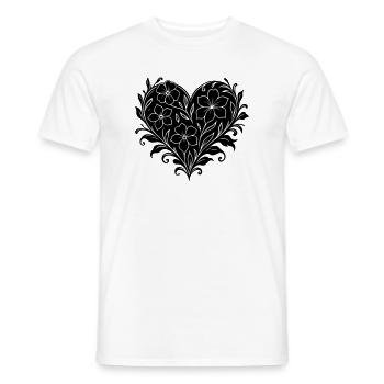 Cœur floral frappant, motif floral avec cœur - T-shirt homme - blanc - Devant - AI Model Male 178 dark (178cm)