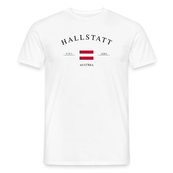 Hallstatt Austria – Holiday Souvenir & Gift - Men's T-Shirt - white - Front - AI Model Male 178 dark (178cm)