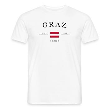 Graz, Autriche – Souvenirs et cadeaux de vacances - T-shirt homme - blanc - Devant - AI Model Male 178 dark (178cm)