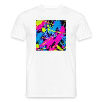 Abstract Neon Color Spot - Men's T-Shirt - white - Front - AI Model Male 178 dark (178cm)