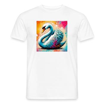 cygne - T-shirt homme - blanc - Devant - AI Model Male 178 dark (178cm)