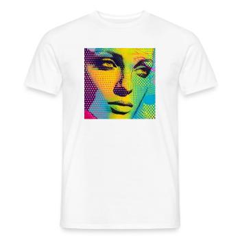 Colorful Pop Art Portrait - Men's T-Shirt - white - Front - AI Model Male 178 dark (178cm)