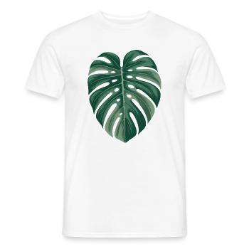 Tropische Monstera-Blatt-Illustration - Männer T-Shirt - Weiß - Vorne - AI Model Male 178 dark (178cm)