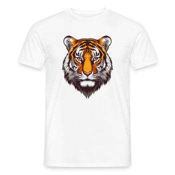 Tiger Kopf :) - Männer T-Shirt - Weiß - Vorne - AI Model Male 178 dark (178cm)