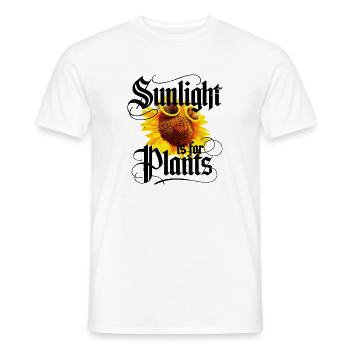 Sunlight is for Plants - Men's T-Shirt - white - Front - AI Model Male 178 dark (178cm)