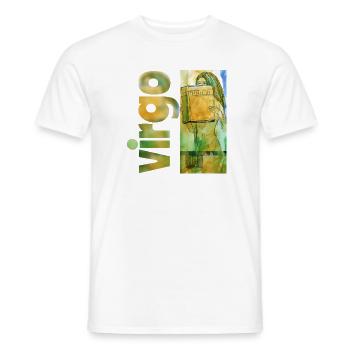 Signe du zodiaque Vierge - T-shirt homme - blanc - Devant - AI Model Male 178 dark (178cm)