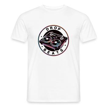 Drop Beat Plattenspieler Illustration - Männer T-Shirt - Weiß - Vorne - AI Model Male 178 dark (178cm)