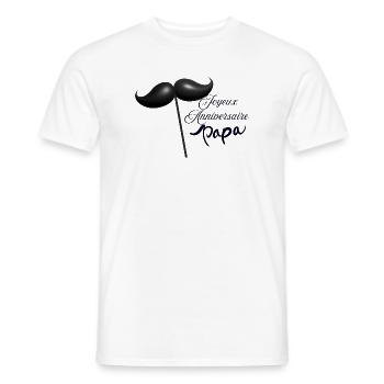 Joyeux anniversaire papa  - T-shirt homme - blanc - Devant - AI Model Male 178 dark (178cm)