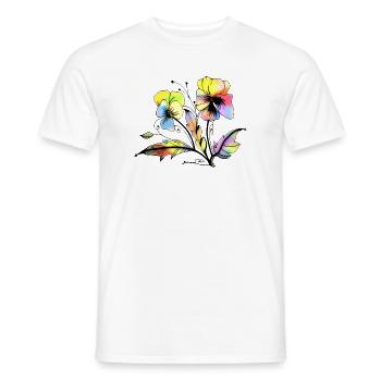 Fleur - T-shirt homme - blanc - Devant - AI Model Male 178 dark (178cm)