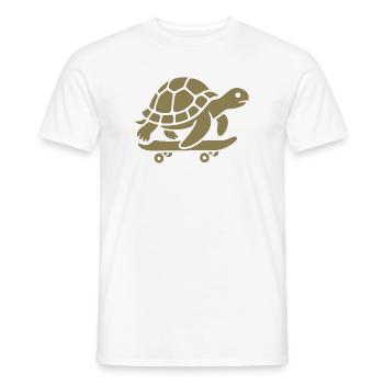 Minimalist Turtle Skateboard Skateboard - Men's T-Shirt - white - Front - AI Model Male 178 dark (178cm)