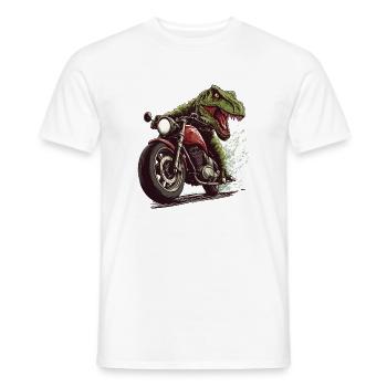 Crocodile on Motorcycle Action Design - Men's T-Shirt - white - Front - AI Model Male 178 dark (178cm)