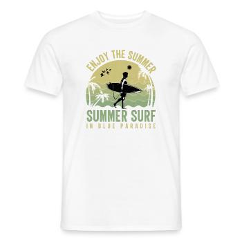 Sommer Surfer im Blue Paradise - Männer T-Shirt - Weiß - Vorne - AI Model Male 178 dark (178cm)