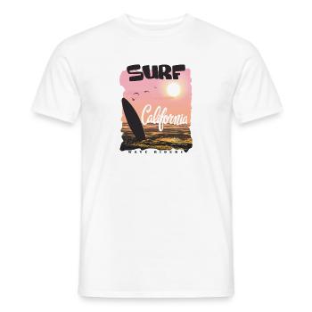 California Surfer Sunset - Men's T-Shirt - white - Front - AI Model Male 178 dark (178cm)