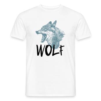 Wolfskopf in spitz zulaufender Silhouette - Männer T-Shirt - Weiß - Vorne - AI Model Male 178 dark (178cm)