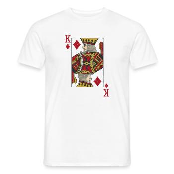 Roi de Carreau Cartes Double Tête Rami - T-shirt homme - blanc - Devant - AI Model Male 178 dark (178cm)
