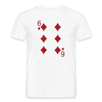 Sechs Karo Karte  - Männer T-Shirt - Weiß - Vorne - AI Model Male 178 dark (178cm)