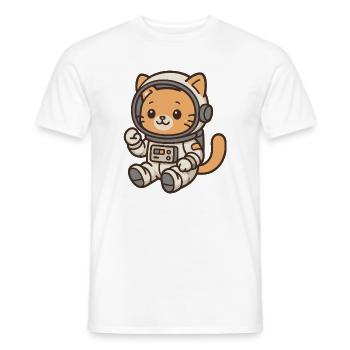 Kitten in astronaut helmet - Men's T-Shirt - white - Front - AI Model Male 178 dark (178cm)