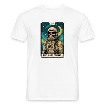 Astronaut with skull and starry sky - Men's T-Shirt - white - Front - AI Model Male 178 dark (178cm)