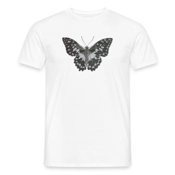 Papillon monochrome élégant en noir et blanc - T-shirt homme - blanc - Devant - AI Model Male 178 dark (178cm)