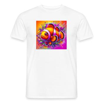 Poisson-clown - T-shirt homme - blanc - Devant - AI Model Male 178 dark (178cm)