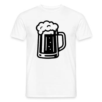 Tasse de bière symbole de bière - T-shirt homme - blanc - Devant - AI Model Male 178 dark (178cm)