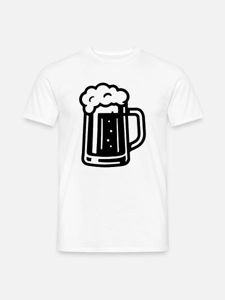 Bier Symbol Bierkrug - Männer T-Shirt - Weiß