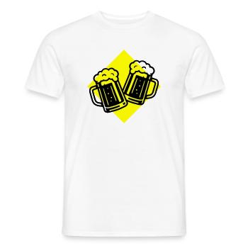 Bier Anstoßen Bierkrug - Männer T-Shirt - Weiß - Vorne - AI Model Male 178 dark (178cm)