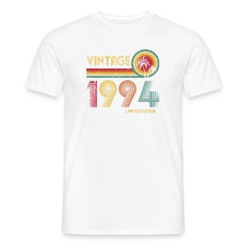 Vintage 90s Retro Sunset Design - Men's T-Shirt - white - Front - AI Model Male 178 dark (178cm)