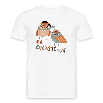 Verspielte Eulen mit Brille und Blumenkranz - Männer T-Shirt - Weiß - Vorne - AI Model Male 178 dark (178cm)