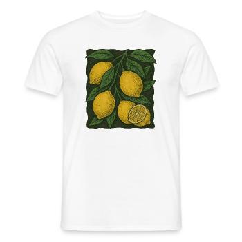 Botanische Illustration der Zitrone - Männer T-Shirt - Weiß - Vorne - AI Model Male 178 dark (178cm)