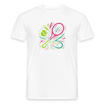 Neon Padel - Men's T-Shirt - white - Front - AI Model Male 178 dark (178cm)