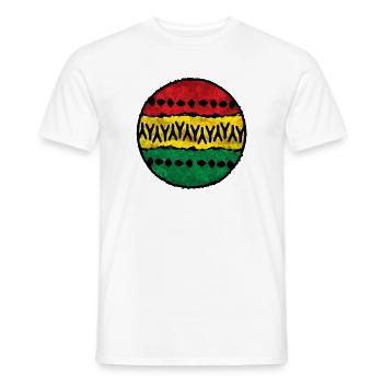 Colored Afro Design Cotton Cloth - Men's T-Shirt - white - Front - AI Model Male 178 dark (178cm)