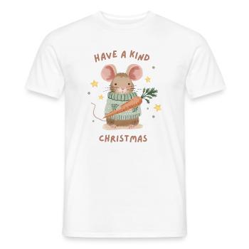 Passez un joyeux Noël – Douce Souris - T-shirt homme - blanc - Devant - AI Model Male 178 dark (178cm)