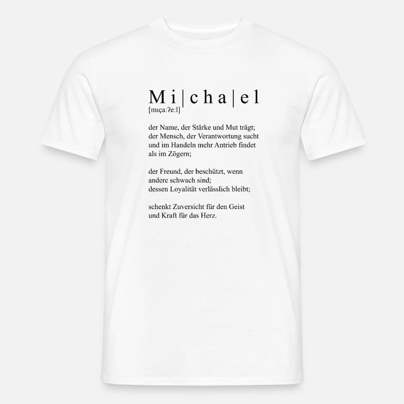 Name: abstract, typographic, black, Michael - Men's T-shirt - white