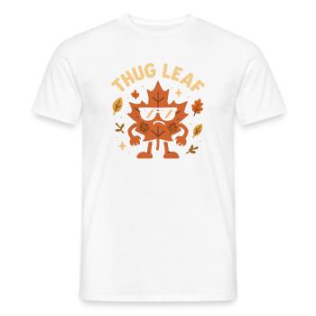 Thug Leaf Happy Automne Récolte Automne Lover Wortsp - T-shirt homme - blanc - Devant - AI Model Male 178 dark (178cm)