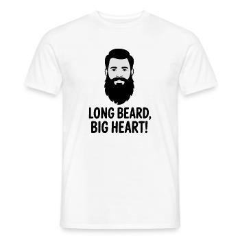 Langer Bart, Großes Herz, Abbildung - Männer T-Shirt - Weiß - Vorne - AI Model Male 178 dark (178cm)