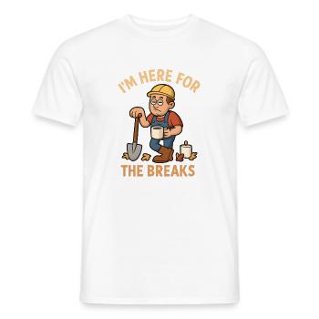Je suis là pour les pauses – Drôle d'ouvrier du bâtiment - T-shirt homme - blanc - Devant - AI Model Male 178 dark (178cm)