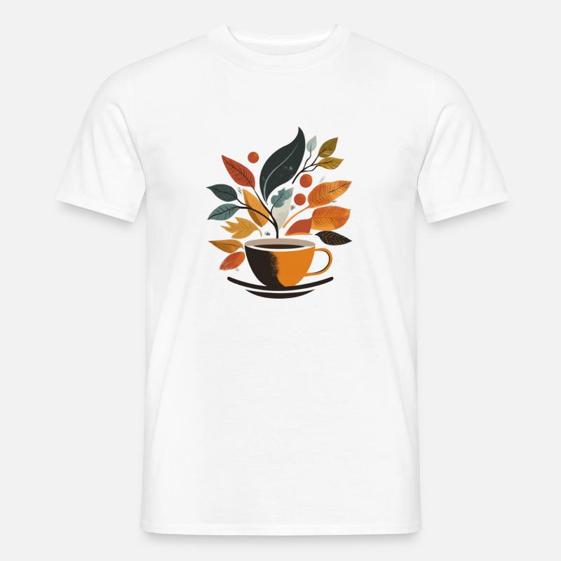 Kaffee - Männer T-Shirt - Weiß
