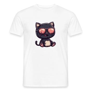 Chill cat vampire with sunglasses - Men's T-Shirt - white - Front - AI Model Male 178 dark (178cm)