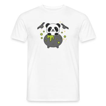 Panda Joyeux Halloween Bâton de Chaudron de Sorcière - T-shirt homme - blanc - Devant - AI Model Male 178 dark (178cm)