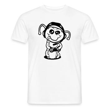 Gamer Caterpillar Nerd Gaming Controller Console Game - Men's T-Shirt - white - Front - AI Model Male 178 dark (178cm)