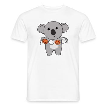 Koala Happy Halloween Citrouille Chauve-souris Costume - T-shirt homme - blanc - Devant - AI Model Male 178 dark (178cm)